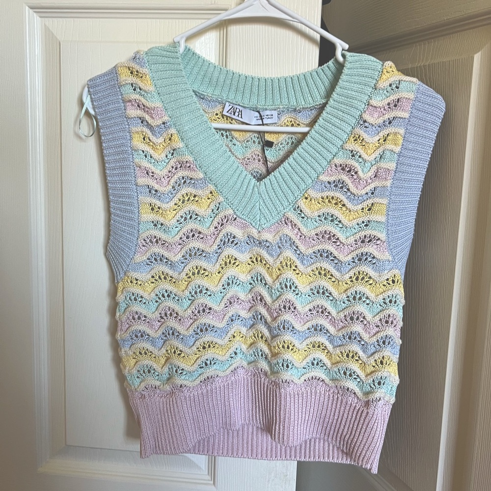 Zara Pastel Knit Sweater Vest